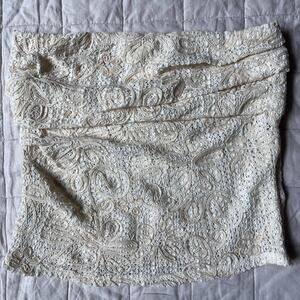 Sarah Hann Cream Lace & Sleeveless Tube Top Y2K Whimsical Romantic- Large